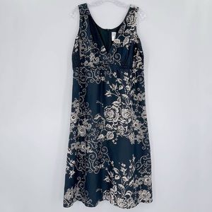 Garnet Hill v-neck floral silk dress